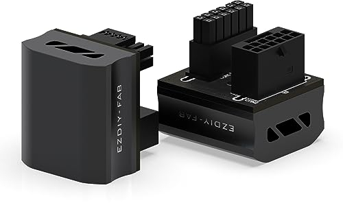 EZDIY-FAB 12VHPWR 12+4 Pin Winkelstecker Netzteil für Grafikkarte der RTX40'-Serie,Unterstützt 600W Ausgang, Kompatibel mit RTX4090,4080,4070ti -180 Grad STD Typ-Schwarz-1 Pack