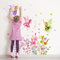 Supzone Wandtattoo Rosa Blume Fee Wandaufkleber, Schmetterling Mädchen Elfen Wandabziehbilder abnehmbare Vinyl Wanddekoration für Mädchen Baby Kinderzimmer Kinder Schlafzimmer Wohnzimmer Badezimmer