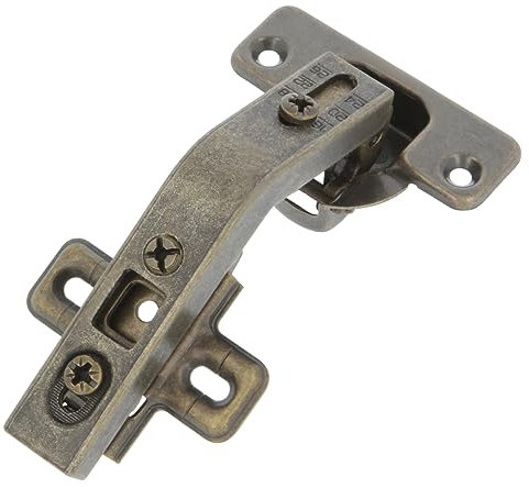 Amig - Pack 20 Bisagras, Cazoleta Recta, Ø35 mm, Con Pestillo de Apertura Rápida, Distancia entre Agujeros de 48 mm, Chaflán +25°, Para Muebles de Cocina, Acero Cuero