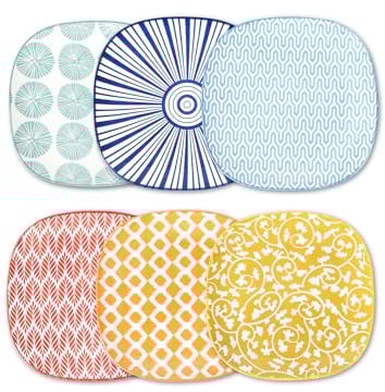 Selamica Porcelain Small Plates - 6 Inch Dessert, Appetizer & Salad Plates - Microwave & Dishwasher Safe - Set of 6 - Assorted Color