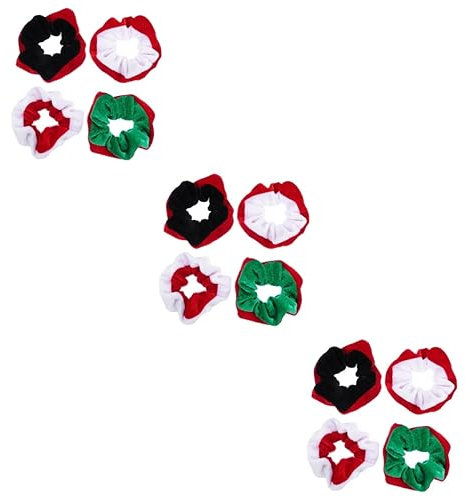 minkissy 12stücke Weihnachts-haargummis Elastische Haargummis Mit Klassischen Farben Bequeme Strapazierfähige Scrunchies Für Jeden Haartyp Für Festliche Outfits Und Anlässe