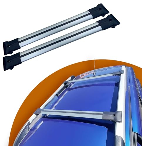 Cross Auto Accessories- Dachträger Kompatibel Mit FIAT Panda Cross (2014-2023) Aluminium Querträgern İn 2 Pcs Grau