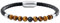 COAI Bracelet Cuir Tressé Œil de Tigre Marron Onyx Mat Homme L 23cm