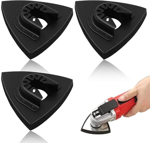 3PCS Mult Tool Sanding Heads, Triangle Trimming Machine Grinding Accessories, Triangle Hook & Loop Oscillating Mult Tool, Triangular Multi-purpose Trimming Machine Grinding Accessories