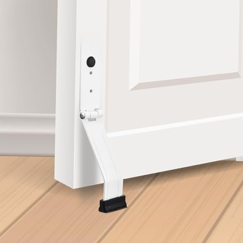 sourcing map Door Stoppers for Bottom of Door, No Drilling Door Stop, Self-Adhesive Door Holder to Keep Door Open, Easy Pedal Kickdown Doorstop, White