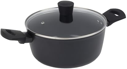 Russell Hobbs RH03265EU7 Verde Thermocollar 24cm Topf mit Deckel – gesunde keramische Antihaftbeschichtung, PFAS-frei, Suppentopf aus recyceltem Aluminium, Seitengriffe, Temperaturanzeige Kochgeschirr