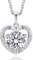 MomentWish Halskette Damen Silber 925, 2 Karat Moissanite Kette Damen Schmuck Herzkette Silberkette mit Anhänger Geschenk für Frauen Freundin Mama