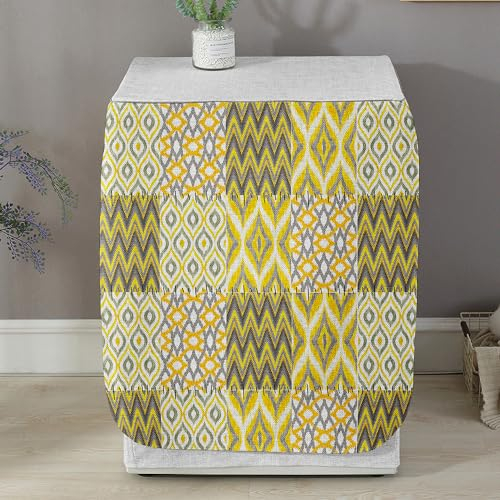 Highdi Graffiti Copertura Lavatrice per Esterno,Coprilavatrice Esterni per di Carica Frontale lavatrici e Asciugatrice Copertura (Giallo Curcuma,L capacità 10.5~12 kg)