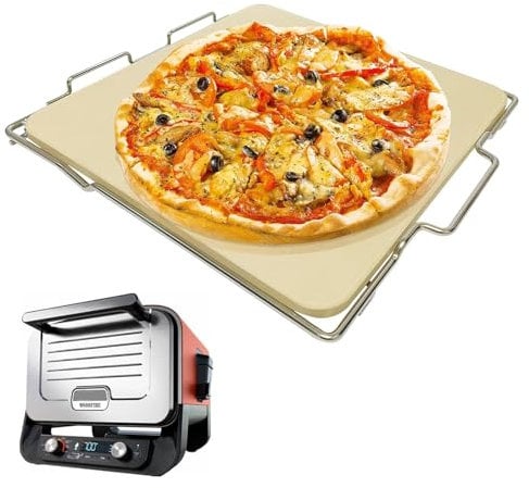 Pierre à pizza avec grille pour four à pizza Ninja OO101 8 en 1 - Ensemble de pierres de cuisson pour four à pizza Ninja Woodfire OO100 Series - Accessoires pour four à pizza Ninja OO101