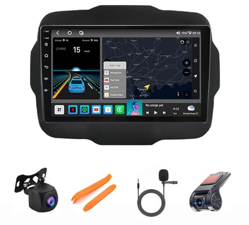 Android 12 Bluetooth Auto Radio 2 DIN 10 HD Touchscreen Per Jeep Renegade 2014-2018 Con Wireless Carplay/Android Auto Con GPS DSP RDS FM Radio SWC WiFi BT AHD Retrocamera(M300 4+64G)