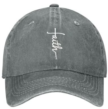 Walk with Jesus Embroidered Baseball Cap Vintage Adjustable Washed Cotton Christian Hat for Men Women,Black