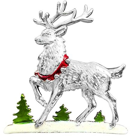 KristLand Weihnachts Rentier Brosche Damen Weihnachten REH Brosche Schal Clips für Männer Frauen Schmuck