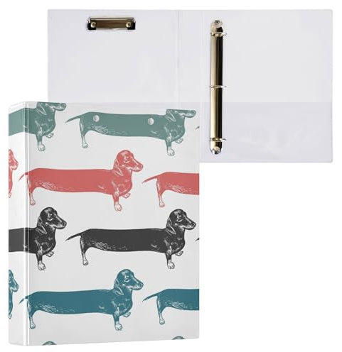 Ordner mit drei Ringen, 3,8 cm (1 1/2 Zoll), mit Innentaschen, 1/2 Packungen, Schulordner, Hardcover, Hund, Mode, Cartoon