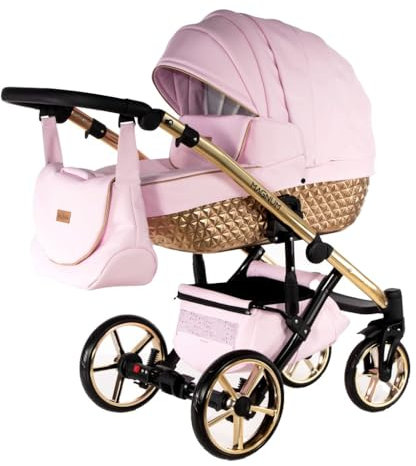 Passeggino in ecopelle BBtwin Magnum 3in1, passeggino in ecopelle, completo 3 pezzi trio. Oro rosa
