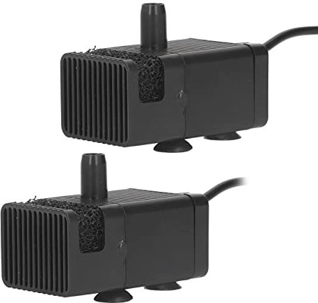2 Stück Mini-Tauchwasserpumpe 150 L/h, Extrem Leise Aquariumpumpe mit 3 Starken Saugnäpfen, DC 5 V Filterumwälzpumpe mit Geringer Saugleistung für Aquarien