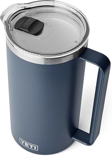 YETI Rambler Pitcher, Vacuum Insulated, Stainless Steel with MagSlider Lid, Navy, 64 oz (1892 ml)