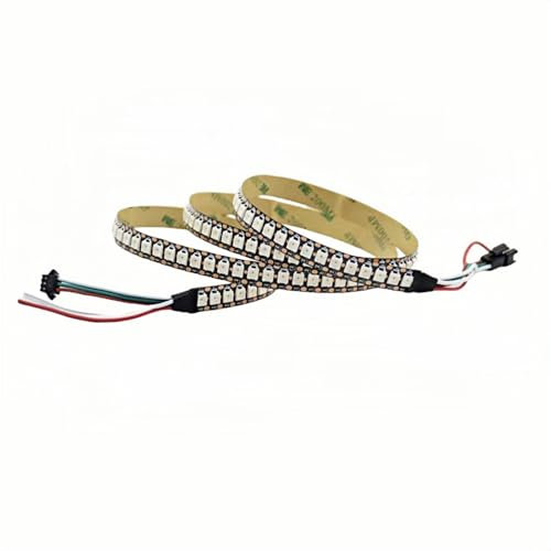 WS2812B LED Streifen,Individuell Adressierbar,kann programmiert und gesteuert werden,geeignet für Heimdekoration,schafft eine angenehme Atmosphäre. (IP20 Schwarz, 3.28 Fuß/1M 144 LED)