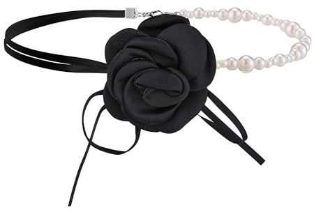 CHIC DIARY Blume Choker Damen Elegante Blumenkette Rose Halsband für Brautkleid Kleid Hochzeit Party Kostüm Accessories
