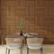 NEU.HOLZ Lot de 4 Panneaux Acoustiques Muraux et pour Plafond à Lamelles Droites Isolation Sonore Style Scandinave Installation Facile Chambre Séjour Studio MDF 1,44 m² 60 x 60 cm Effet Teck