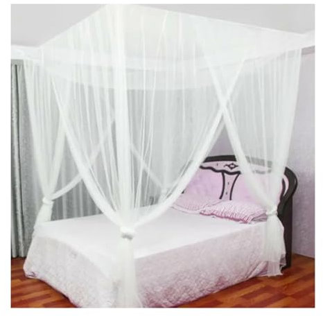 YUSUZH Zanzariera Baldacchino for Letto Estivo Sexy Zanzariera a Quattro Ante Letto Matrimoniale Quadrato for Esterni Grace per Le camere da Letto(White)