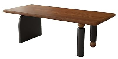 Couchtisch Esstisch aus Massivholz, Nussbaum Farbe, quadratischer Esstisch Wohnzimmer Esstisch Original Holztisch für das Hotel Esstisch (140cm)