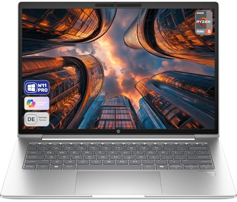 HP ProBook 445 G11 Laptop, AMD Ryzen 5 7535U, 32 GB DDR5 RAM, 1 TB PCIe SSD, 14 WUXGA Display, AMD Radeon 660M, QWERTZ Tastatur, Windows 11 Pro, Silver