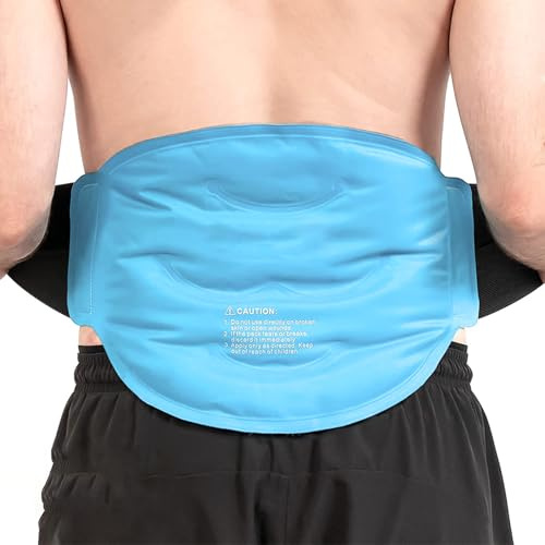 WORLD-CARE Wärmekissen & Kühlpack für Rücken – 26×45 cm Wiederverwendbare Flanell-Kompresse für Lumbalgie, Regelschmerzen, Sportverletzungen, verstellbare Befestigung