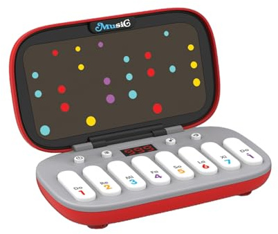 RiToEasysports Music Games Portable Electronic Keyboard Mini Digital Piano with 7 Music Rhythms for Hand Speed Practice Parent Child Interaction Travel Restaurant Entertainment (Red)