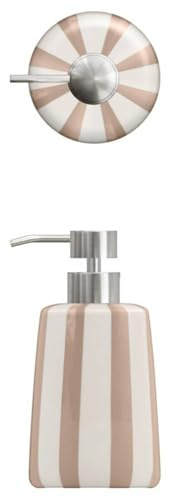 5five - distributeur de savon strio à rayures rose blé 400ml