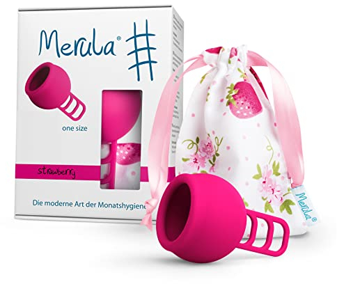 Merula Cup strawberry (pink) - One size Menstruationstasse aus medizinischem Silikon