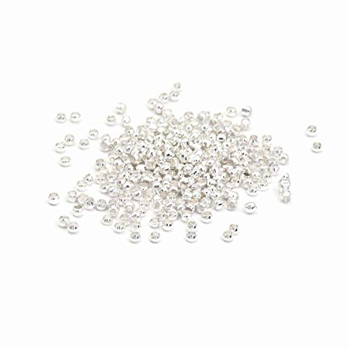 200 Quetschperlen in silberfarben, 2 mm