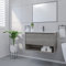 ZIK - Mobile Bagno con Lavabo e Specchio Moderno, Lavandino Bagno con Mobiletto in Legno e Ceramica, Mobile Sospeso con Finiture Eleganti e Cassetto e Vano Salvaspazio (Grigio Rovere 80cm.)
