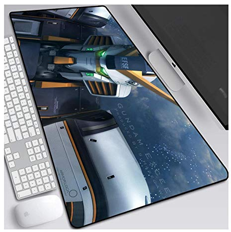 Mouse Mat Gundam Warrior 800x300mm Anime Mouse Pad, keyboard mouse mats, Extended XXL Large Professional Gaming Mouse Mat with 3mm-Thick Rubber Base, for Computer PC, V