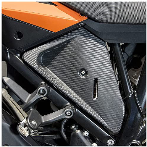 FATExpress 1 Paar Kühler-Seitenrahmen-Panels Carbon-Verkleidungsabdeckungsschutz Hitzeschild-Schutz Hitzeabweiser für 1050 1090 1190 1290 ADV Super Adventure R/S Motorradzubehör