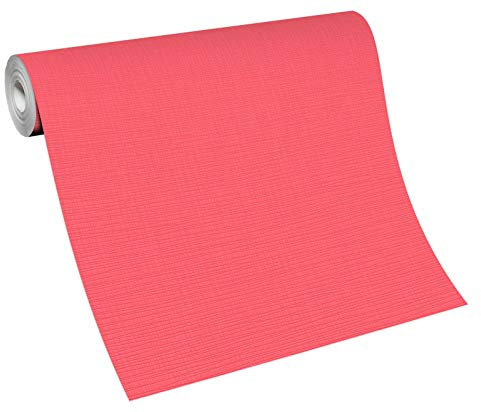 Erismann Tapete | Kollektion Novara | 13082-06 | Vliestapete | Uni/Einfarbig | 0.53 x 10.05 m | Rot | Wohnzimmer | Flur | Büro | Küche | Wohnräume