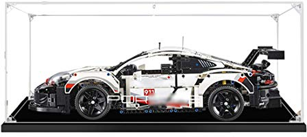 MMOC Acryl Schaukasten Vitrine, Vitrine Schaukasten für Lego 42096 Technic Porsche 911 RSR, Abdeckhaube, Staubdicht, Miniaturen, Modellbau (2MM)