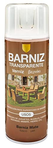 Pintura spray 400ml Barniz Mate transparente para Metal/Madera/Plástico(Barniz Mate,1 Bote)