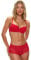 Ann Summers Sexy Lace Padded Balcony Bra, Fuller Bust DD+, A-G Cup, Curve-Enhancing Womens Underwear with Push-Up Cups, Underwire Support & Removable Pads Red - Womens Lingerie