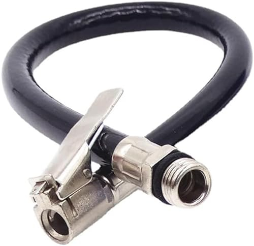 AUTOZOCO Manguera para inflador de neumático, latiguillo hinchador, Adaptador Manguera de Inflado Neumáticos, Apto para Bicicleta, Motocicleta, Coche, Diámetro Rosca 12.5 mm, Longitud 37 cm, Recto