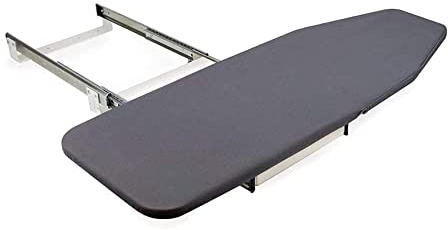 Bügelbrett, einziehbar, ausziehbar, ausziehbar, Bügelbrett, Schrank, ausziehbar, drehbar, Bügelbrett, montiert in Schublade mit hitzebeständigem Bügelbezug, für Zuhause, Wohnung und kleine Räume,