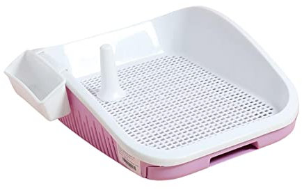 MagiDeal Chiot Toilette Chien Porte-Tampon Anti-éclaboussures tiroir Type Chien Toilette pour Petits Chiens Moyens Maison, Rose