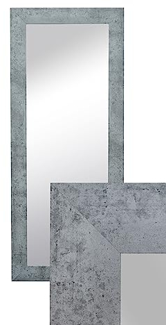 BD ART Wandspiegel Dekorativ Garderobenspiegel Ganzkörperspiegel 120x50cm Betonfarbe