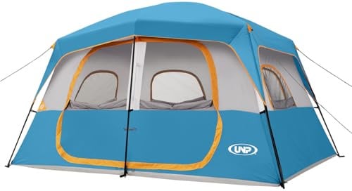 UNP Zelt 3 Personen - Zelt 6 Personen, Groß Zelt Stehhöhe Kabinen | Einfach Aufzubauen, Wasserdicht Mit Regendach, Tent FüR Camping/Wandern Und Trekking
