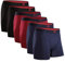 DANISH ENDURANCE 6er Pack Bambus Boxershorts Herren, Unterhosen Herren mit oder ohne Eingriff, Mehrfarbig (2X Schwarz, 2X Rot, 2X Marineblau) L