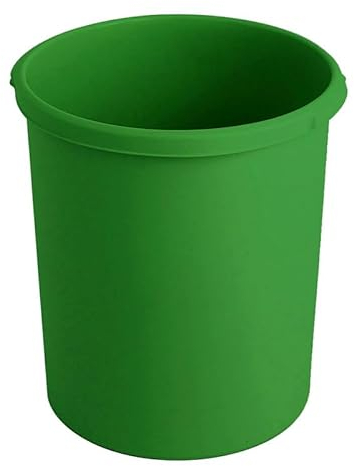 PROREGAL Klassischer runder Papierkorb aus Kunststoff | 30 Liter, HxØ 41x37,5cm | Grün