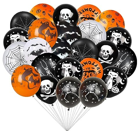 KHDULQ Luftballons Halloween, 60 Stück Halloween Dekoration, Halloween-Dekorationsballons, Halloween Party Luftballons, Halloween Party Dekoration für Halloween-Party-Dekoration