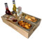 Premium Couchbar - Kiriholz - 3 Farben - 3 Dipschalen 2 Snackschalen 2 Untersetzer 1 Flaschenöffner, Snackbox Organizer Flaschenhalter - Sofa Butler Serviertablett (Holz mit Schriftzug)