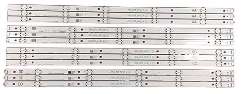 HABITZ Bande de rétroéclairage LED, 10 Lampes compatibles avec TV 65 Pouces, 65UJ6300 65UJ630V 65UJ634V EAV63673007 Innotek 17Y 65 Pouces_A SSC_65UJ63_UHD_A BCD