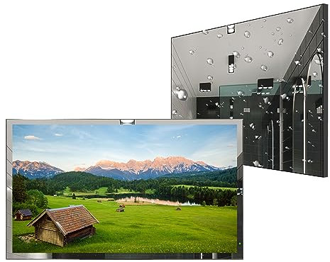 Soulaca 43inch 4K UHD Smart TV for Bathroom,Mirror Panel,with Analog and Digital Tuner,IP65 Waterproof,WiFi, Bluetooth,Android 11.0 System,2023 Model SS550U22-430E029