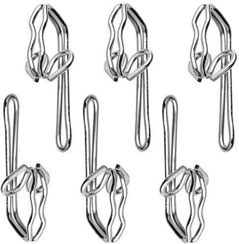 Curtain Hooks Metal Curtain Header Tape Drapery Hooks for curtains 2.9x1.2cm (50 Pack silver)…